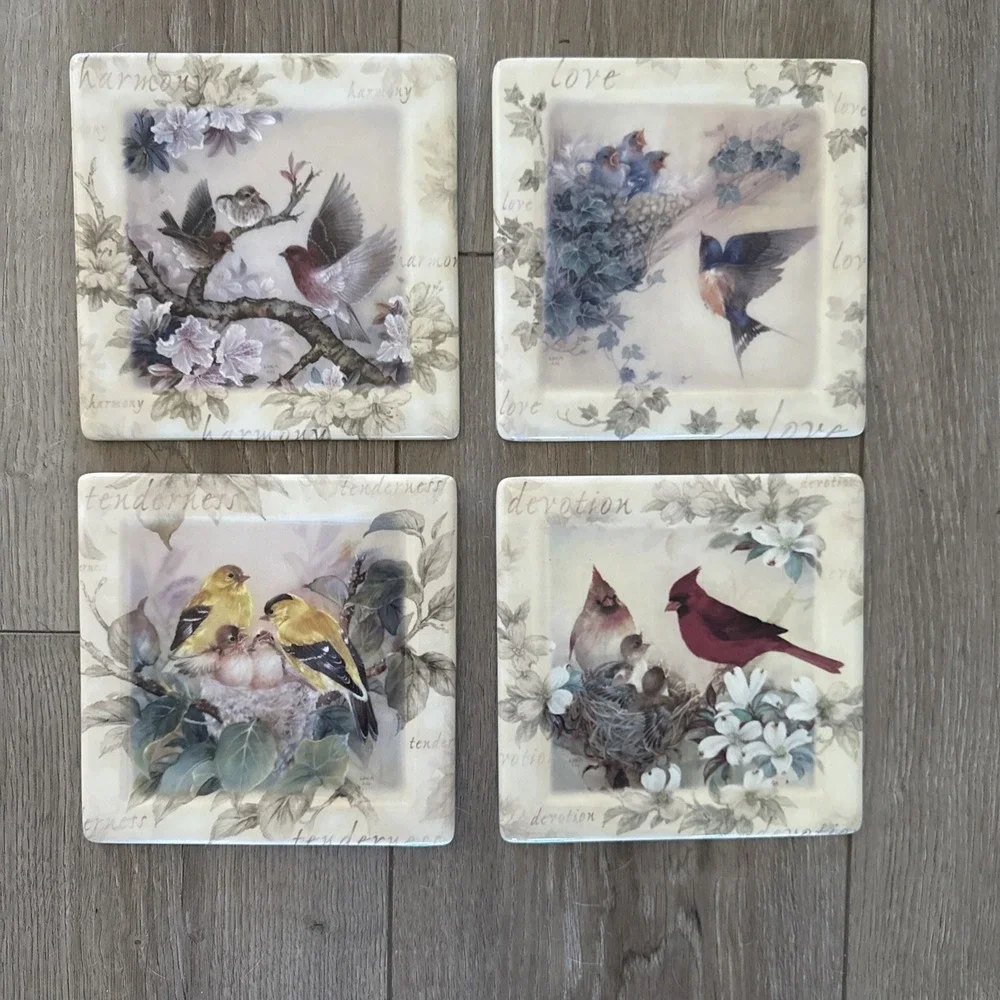 Vintage 4 Plates Bradford Exchange Plates Lena Lius Gentle Expressions 2002 Bird